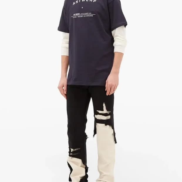 라프시몬스 레이어드 데님 팬츠