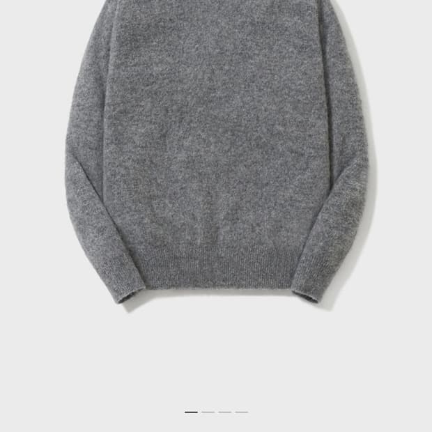 포터리 베이비 알파카 울 브이넥 니트 차콜 그레이2