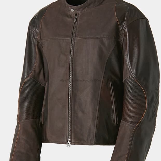 쿠어 믹스드 엠브로이더 바이커 자켓