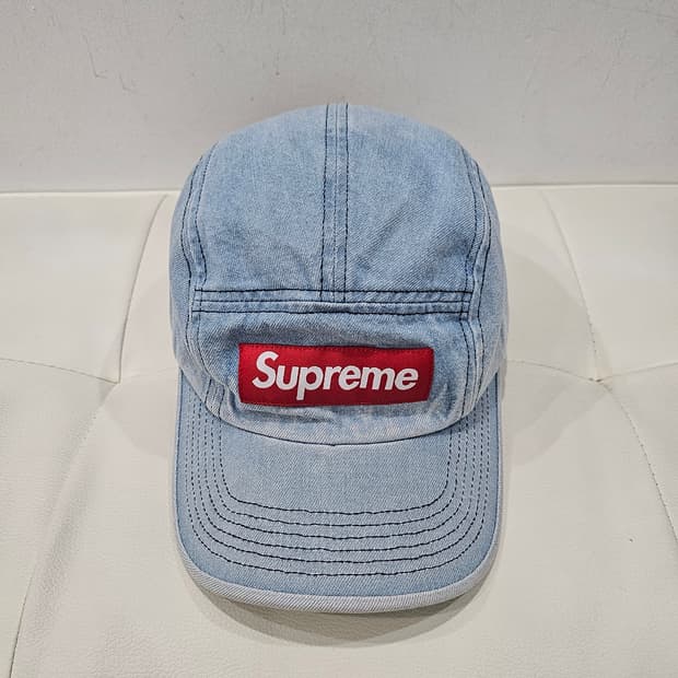 정품 슈프림 데님 캠프캡 모자