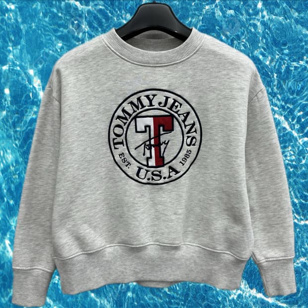 90 타미힐피거 USA 여자 루즈핏 숏 맨투맨