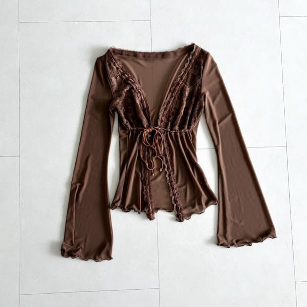 vintage lace wrap mesh top