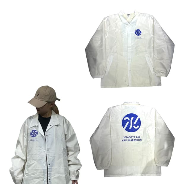 Lifemax 빈티지 화이트 오버핏 코치 자켓 바람막이 XL