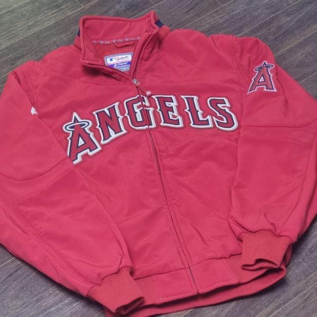 마제스틱 LA 에인절스 올드스쿨 바시티 자켓 점퍼 유니폼 M