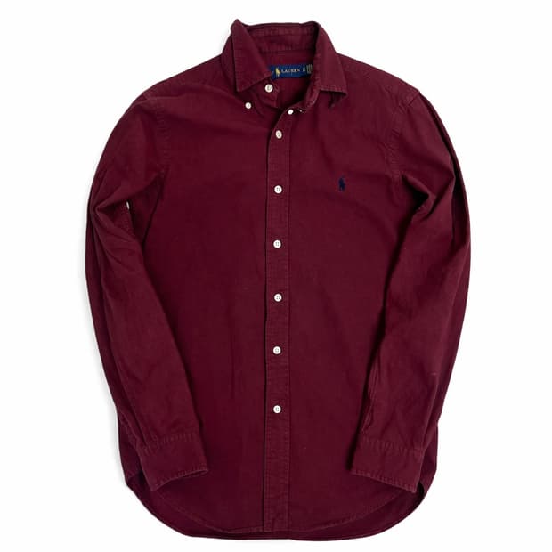 Polo Ralph Lauren 버건디 코튼 셔츠