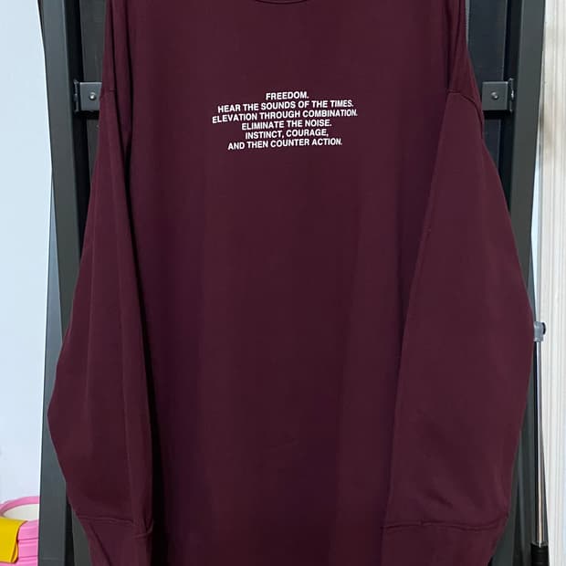 [XL] 언더커버 GU 도킹 티셔츠 긴팔 롱슬리브 와인 버건디