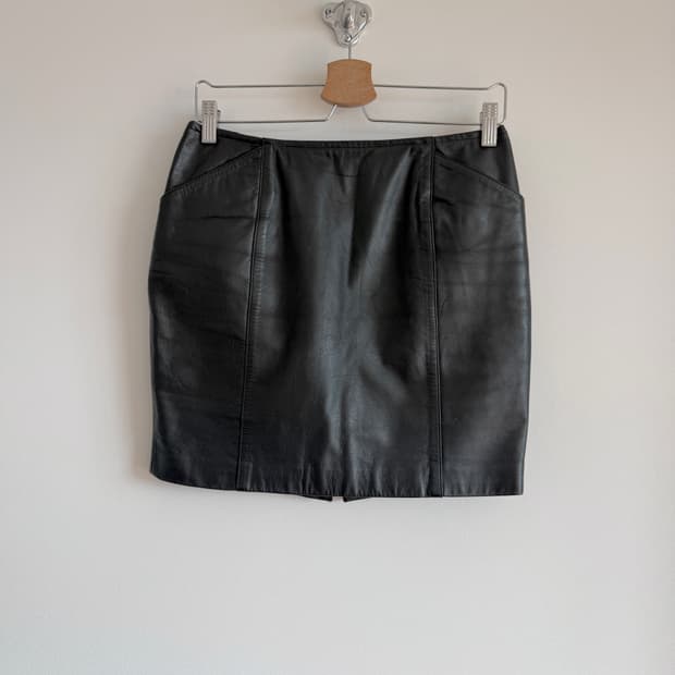 Pre owned 레더 스커트