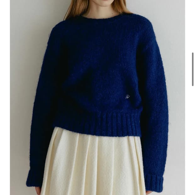 튜드먼트 알파카 라운드니트 블루