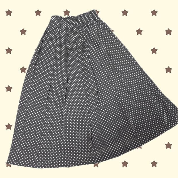 그레이 도트 롱스커트