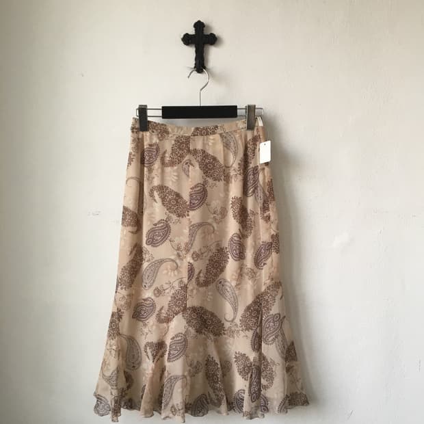 Paisley pattern midi skirt