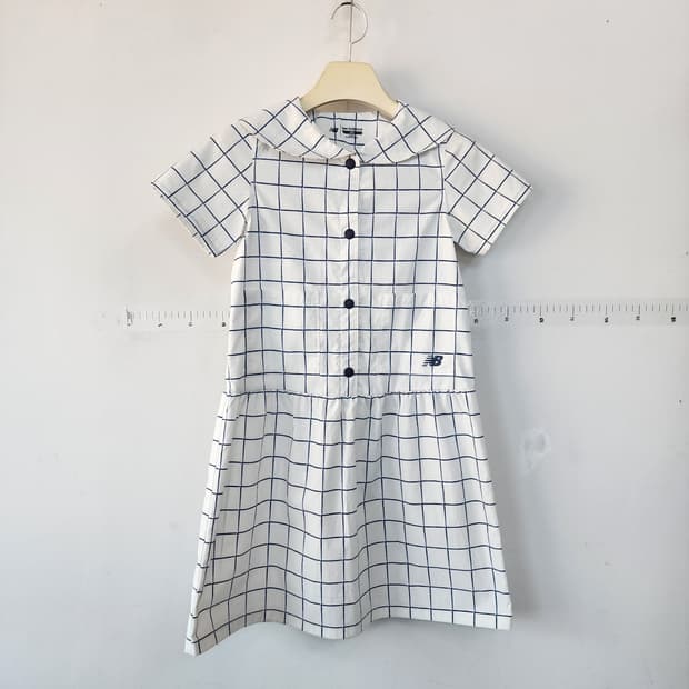 뉴발란스 아동 체크 반팔 원피스