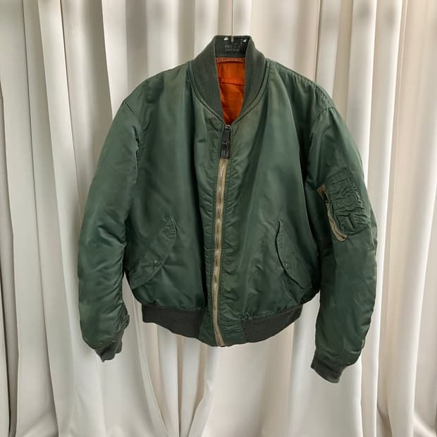 70s 알파인더스트리 미군 오리지널 리버시블 카키 ma-1