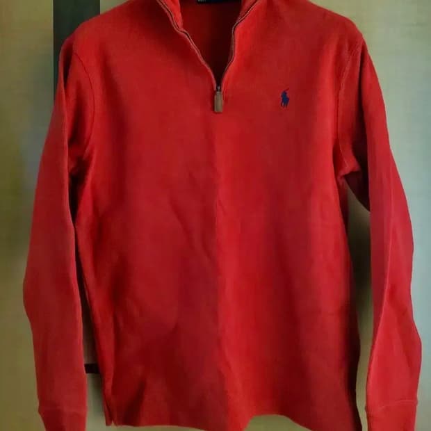 폴로 랄프로렌 레드 하프집업 니트