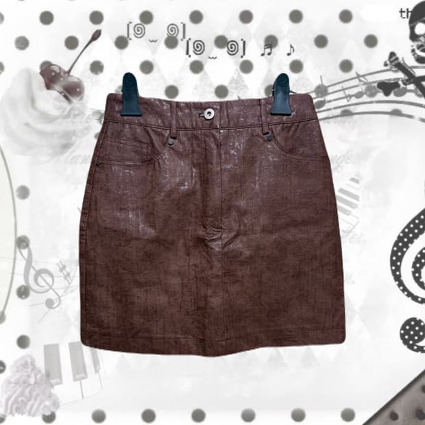 y2k 펑크 브라운 레더스커트 판매