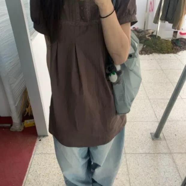 로맨틱 핀턱 원피스 브라운 빈티지 