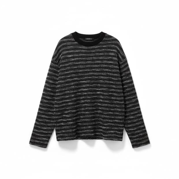 메종미네드블랙 스트라이프 니트 M