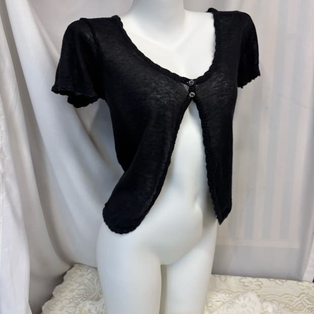the oria jeans 블랙 반팔 가디건 #csz761