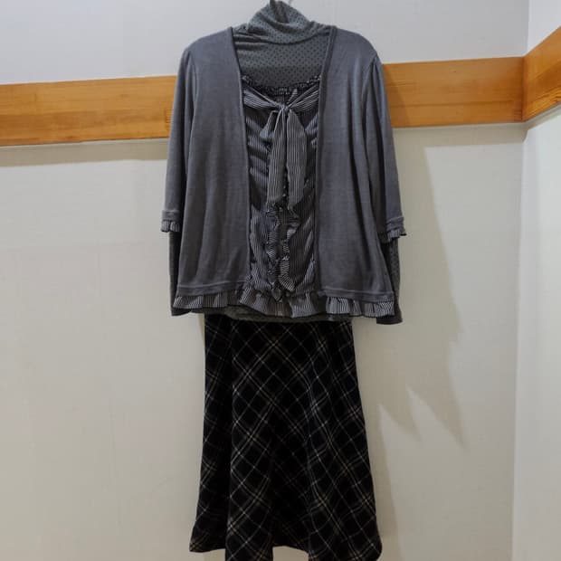 일본 빈티지 무채색 모리걸 코디셋 양도