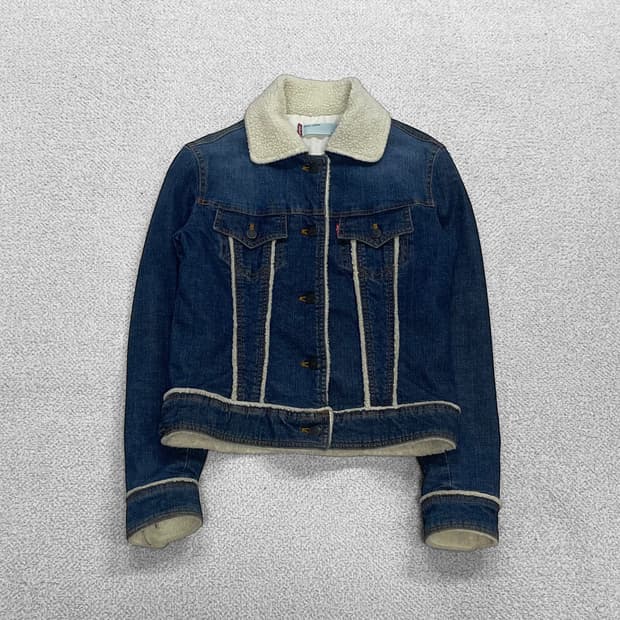 리바이스 우먼스 쉐르파 크롭 데님 자켓