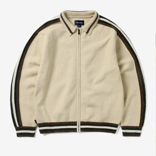 디스이즈네버댓 striped zip cardigan