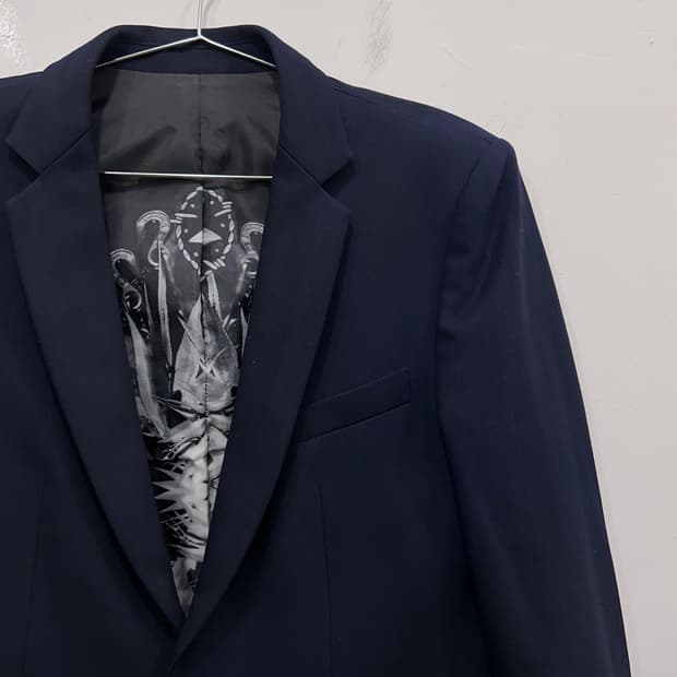 시스템옴므 빈티지 실버 원버튼 블레이저