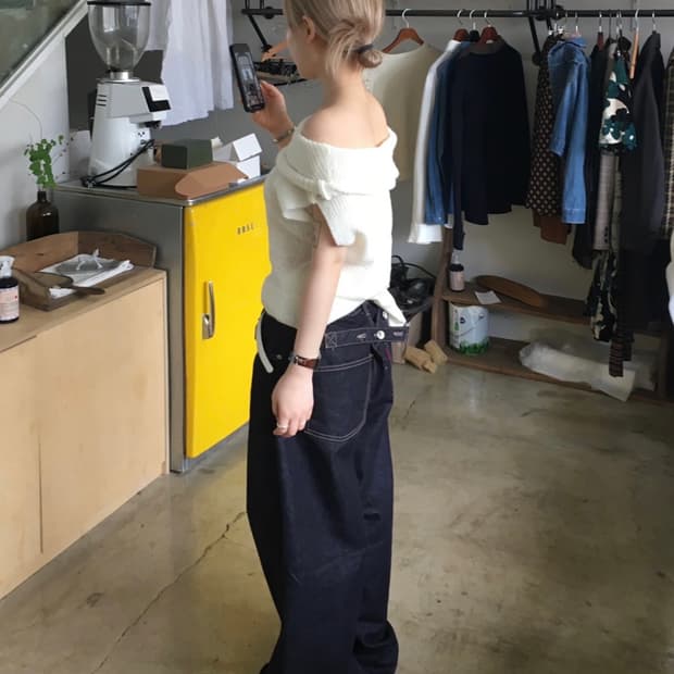 아워캐비넷 salvage buckle pants