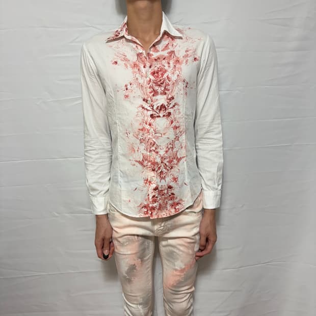 Tornado Mart Rose Graphic White Shirt