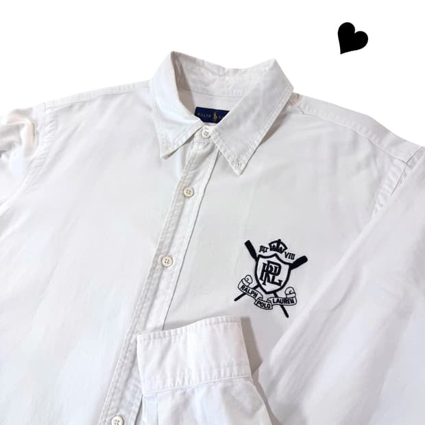 신형 폴로 랄프로렌 옥스퍼드 빅로고 화이트 셔츠