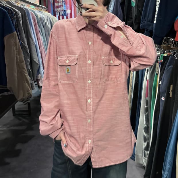 [IM] Carhartt 칼하트 린넨 셔츠 핑크