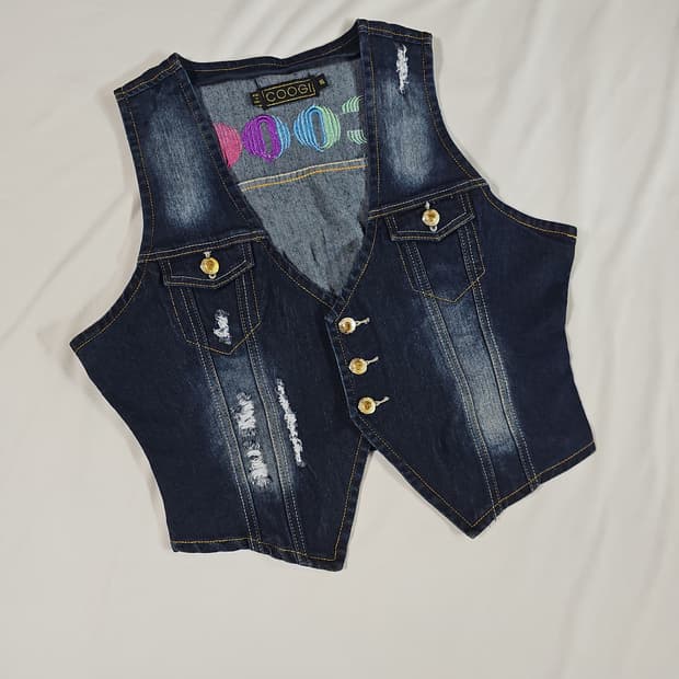 COOGI 쿠기 빈티지 여성 데님 베스트 y2k