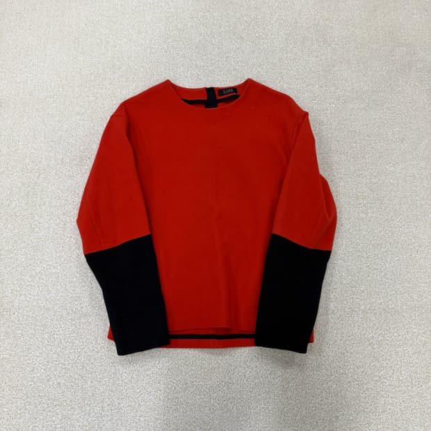 F 한섬 타임 여성 컬러블록 스웨터 0202T1