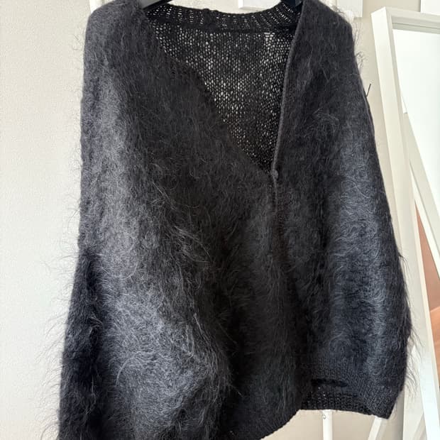 원버튼 헤어리 가디건