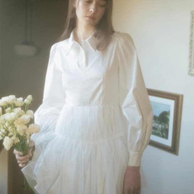 더티스 쉬폰 셔츠원피스