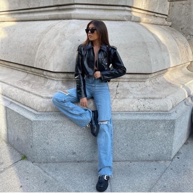 ZARA 자라 크롭 레더 자켓