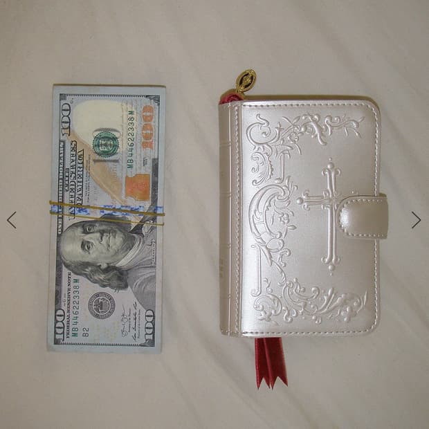  Sinner Wallet Metallic Ivory
