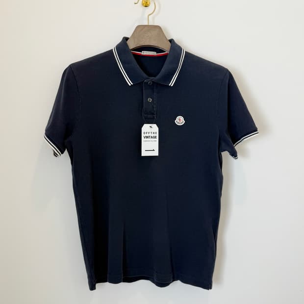 몽클레어 카라 반팔티 네이비