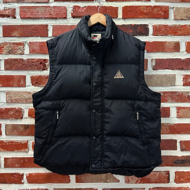 (100)90s 나이키 ACG 나일론 립스탑 덕다운 베스트