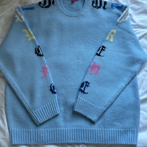 슈프림 올드잉글리쉬 니트 XL