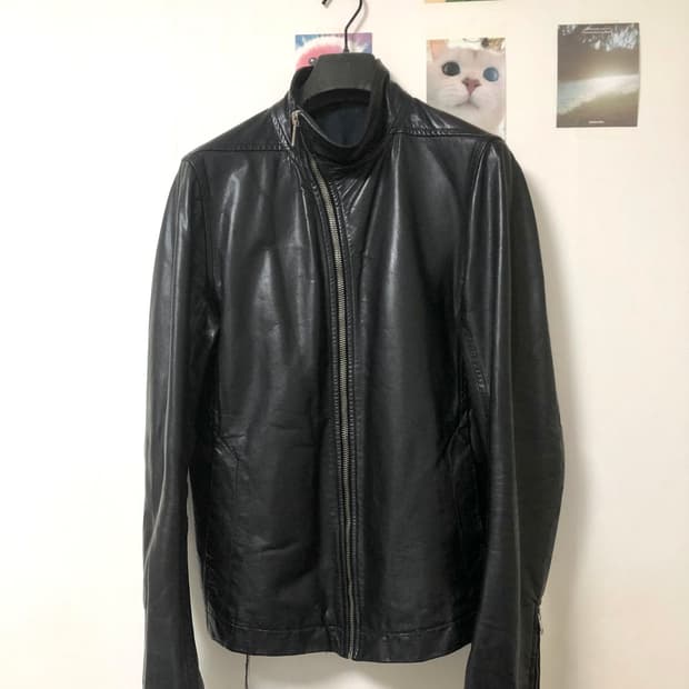 릭오웬스 오일드 카프 몰리노 레더자켓 M