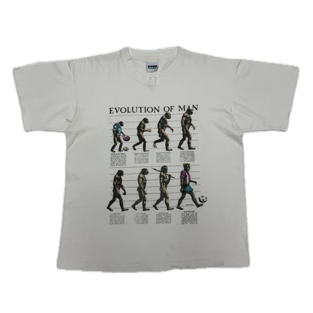 90s  EVOLUTION OF MAN   USA 빈티지 반팔 티셔츠