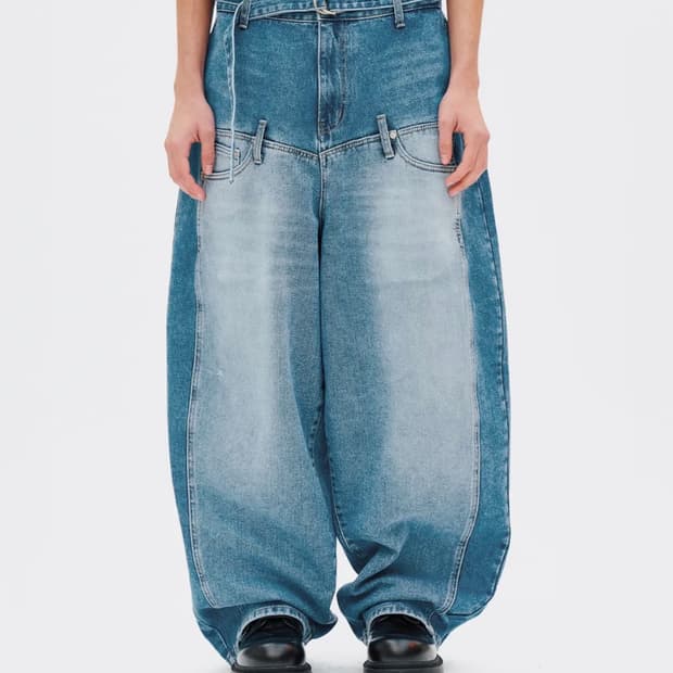 이에이 IEY DOUBLE OVERSIZE DENIM Medium