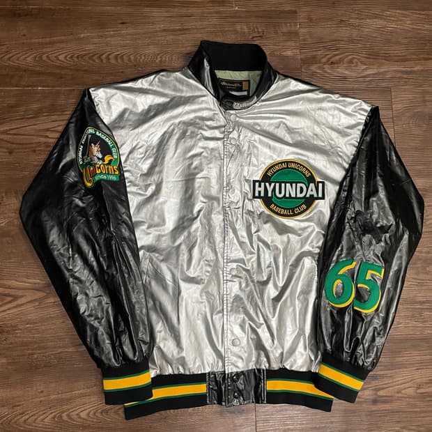 미즈노 현대 유니콘스 레트로 유광 점퍼