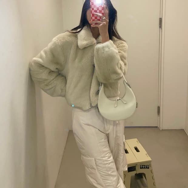 안사일런스 에코 퍼 점퍼 BEIGE S사이즈