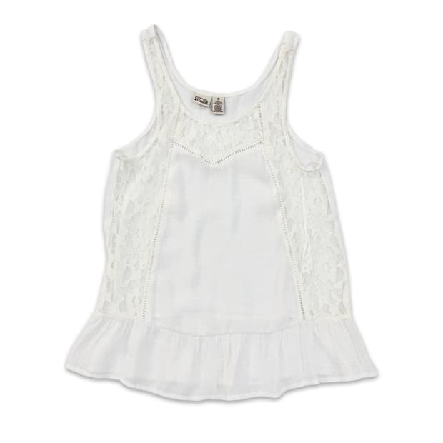 빈티지 Mudd 화이트 레이스 시스루 슬리브리스