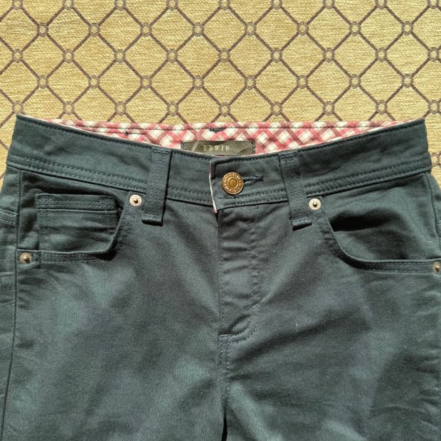 Edwin 레드 체크 블랙진