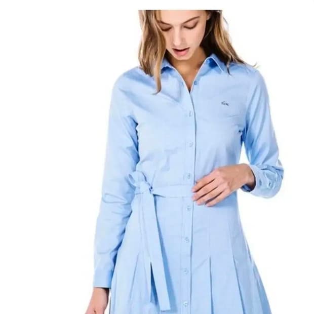 [LACOSTE] 라코스테 하늘 셔츠 플리츠 원피스 여성