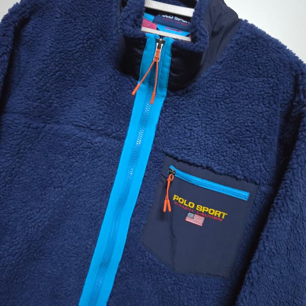 폴로 랄프로렌 스포츠 신형 큐알택 정품인증 플리스 집업