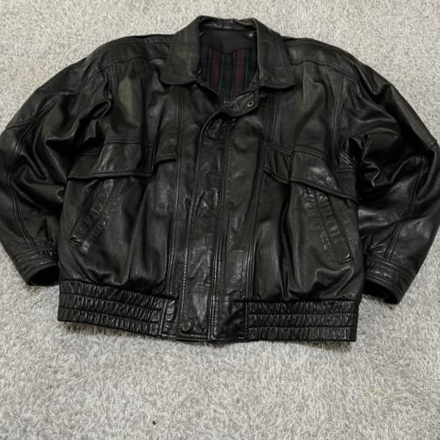 아르마니 레더 자켓 95/M