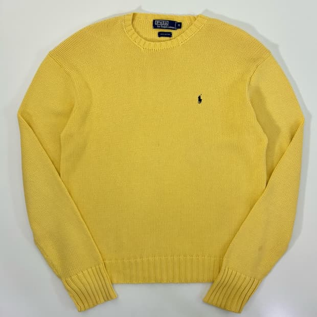 Polo  폴로 랄프로렌 자수 코튼 옐로우 니트