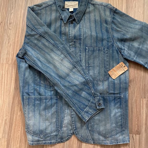 RRL 데님 초어 자켓 스트라이프 엔지니어 코트